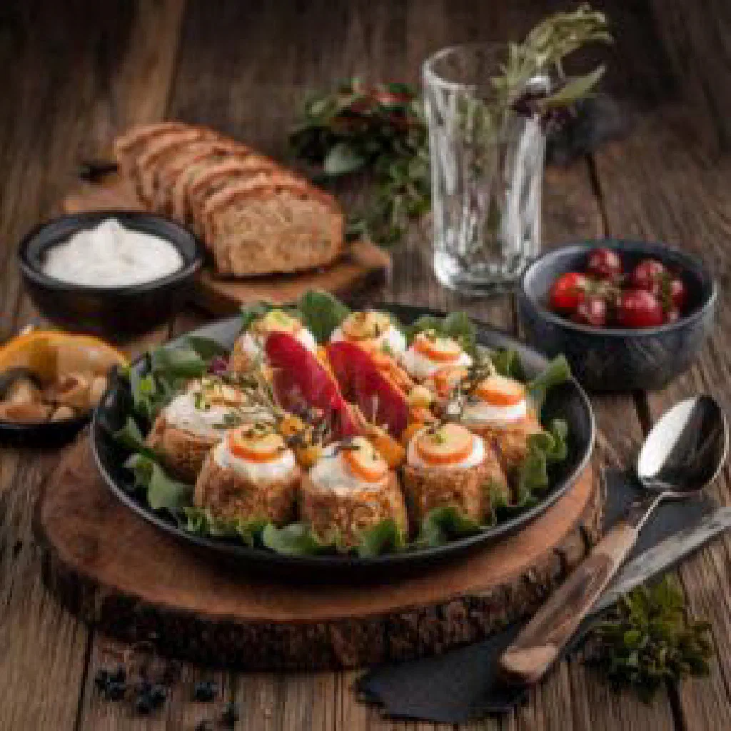 Golden fried Kaçkavall cheese served with fresh bread