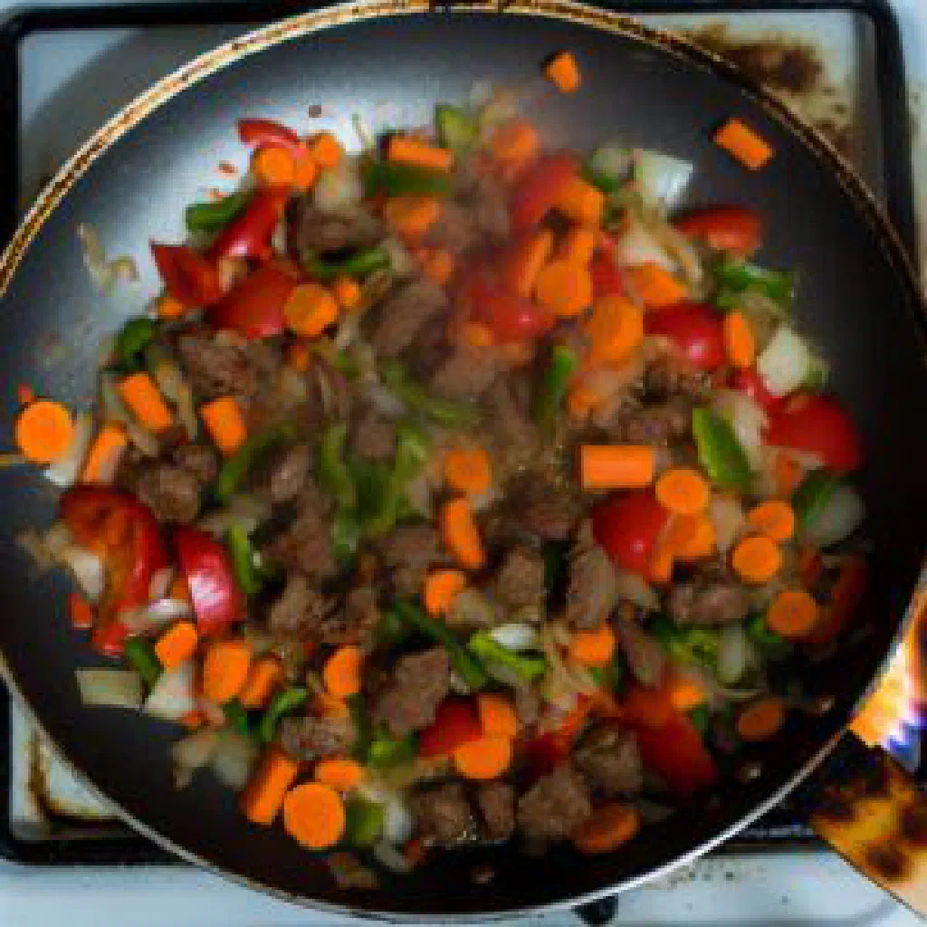 Hearty Albanian lamb and vegetable dish served with a glass of raki