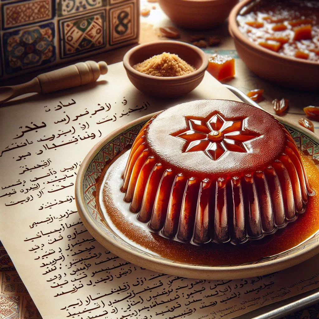 Golden almond halwa set in a dish and dusted with cinnamon
