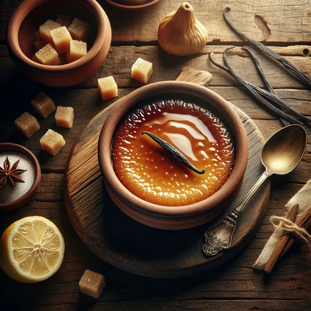 Crema catalana with a golden caramelised sugar crust in a small dish