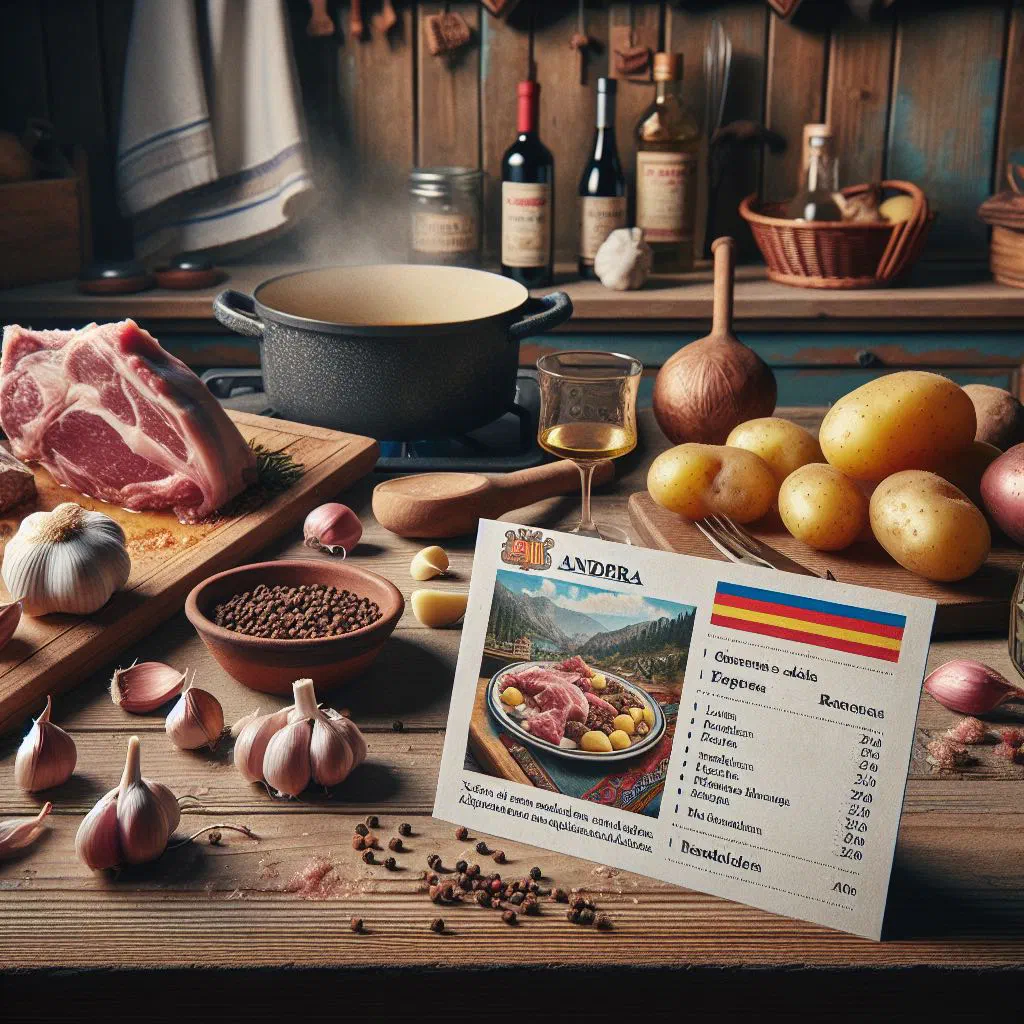 Slow-roasted Andorran lamb with vegetables and fresh herbs