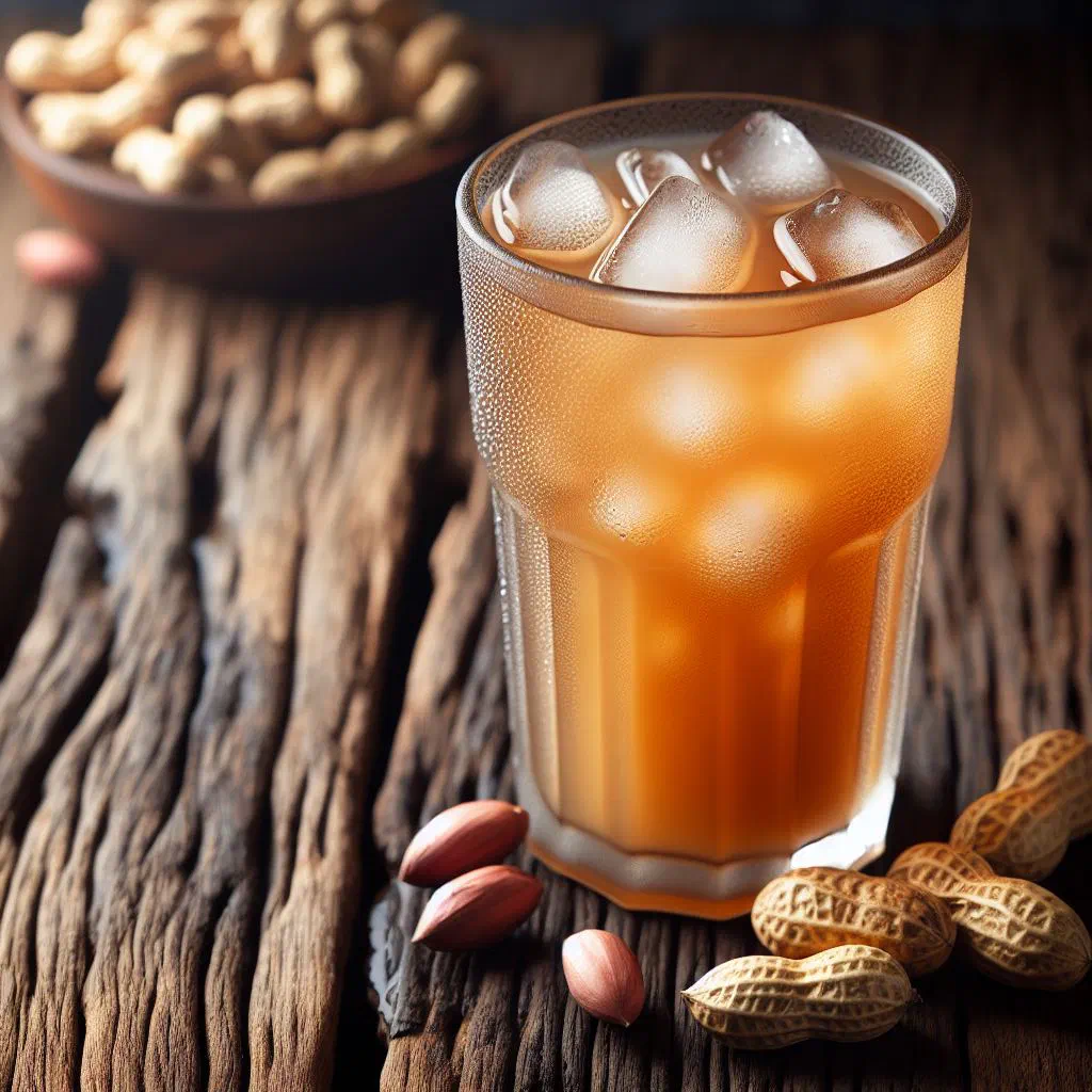 Creamy Angolan peanut drink sumo de ginguba served chilled in a glass