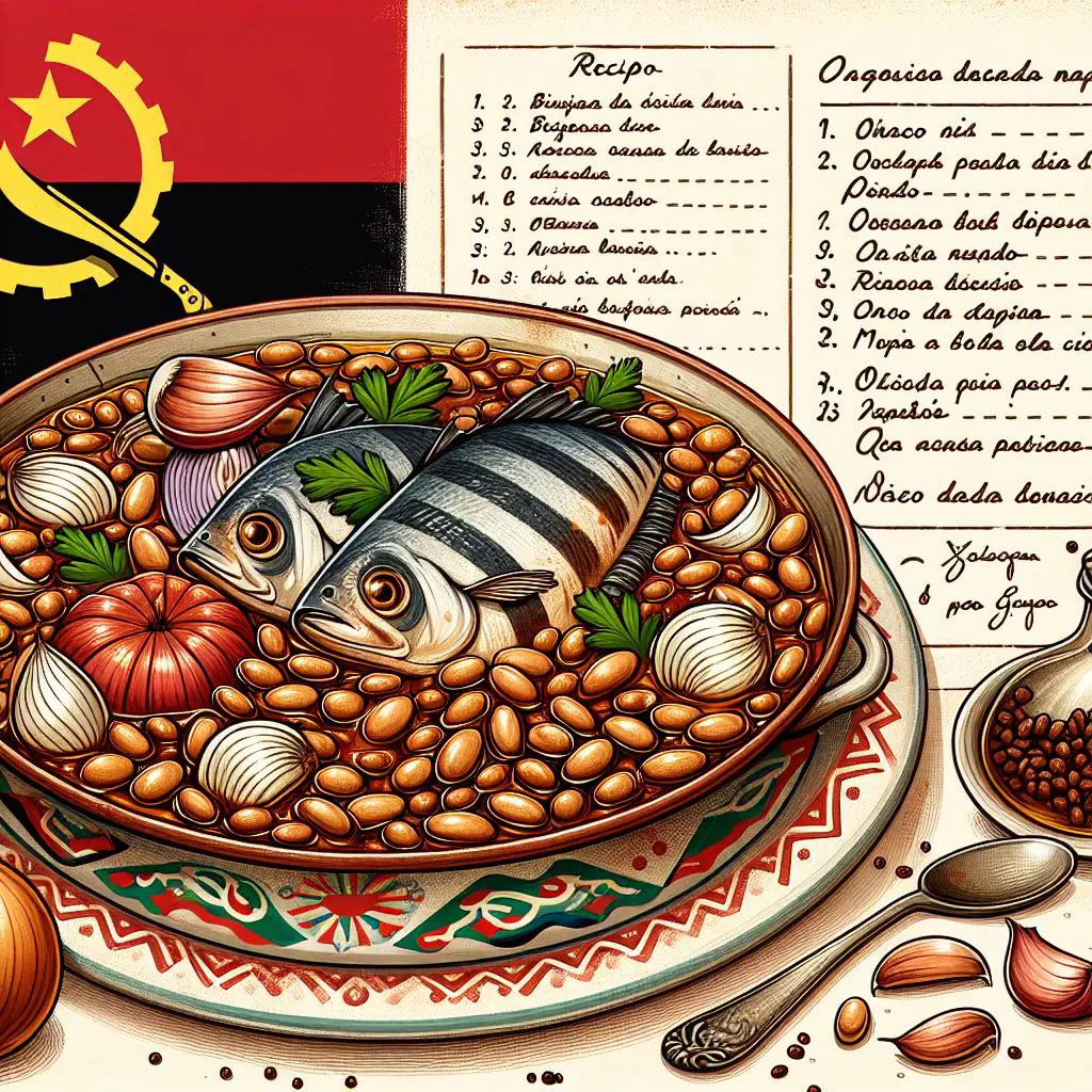 Angolan tarco with dried fish, peppers and onions garnished with coriander
