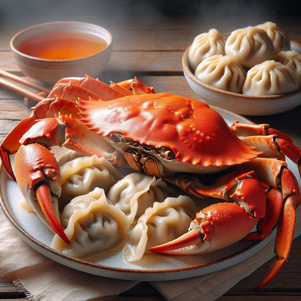 Crab and dumplings served with a spicy Caribbean sauce