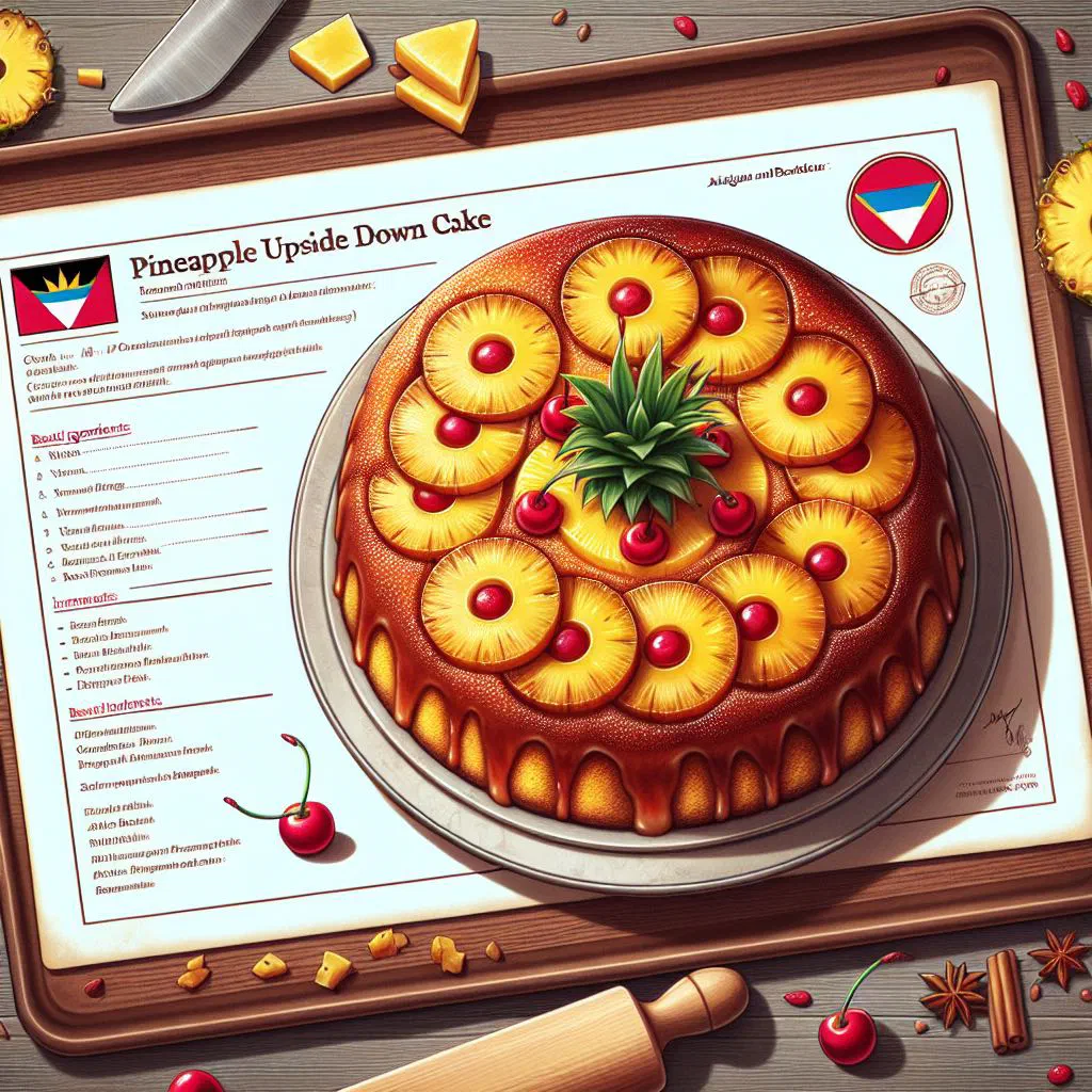 Golden pineapple upside down cake with caramelised pineapple rings on top