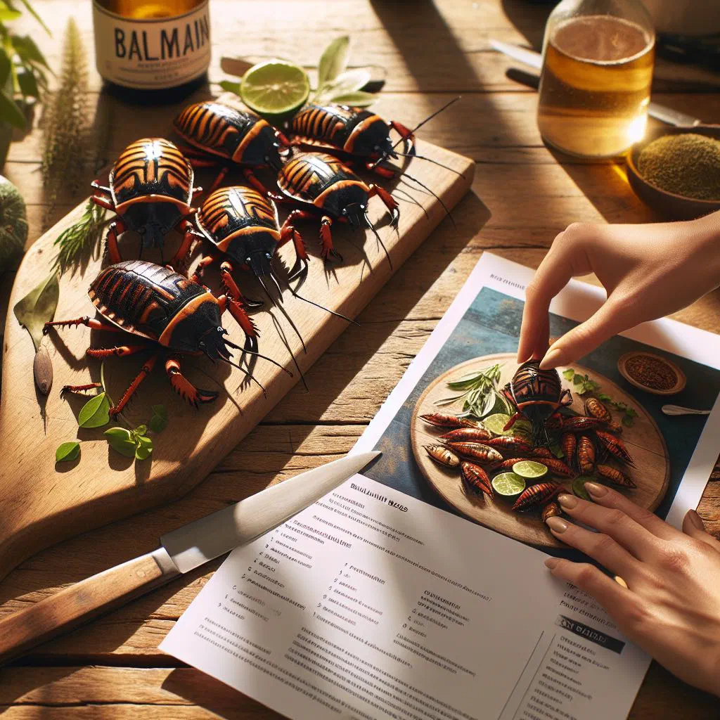 Grilled Balmain bugs served with lemon wedges and fresh herbs
