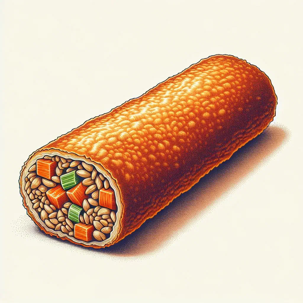 Golden deep-fried chiko roll with a crisp pastry shell