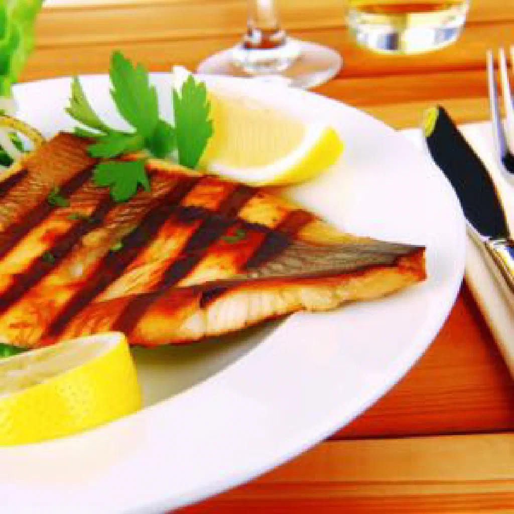 Grilled barramundi fillets with lemon and fresh herbs