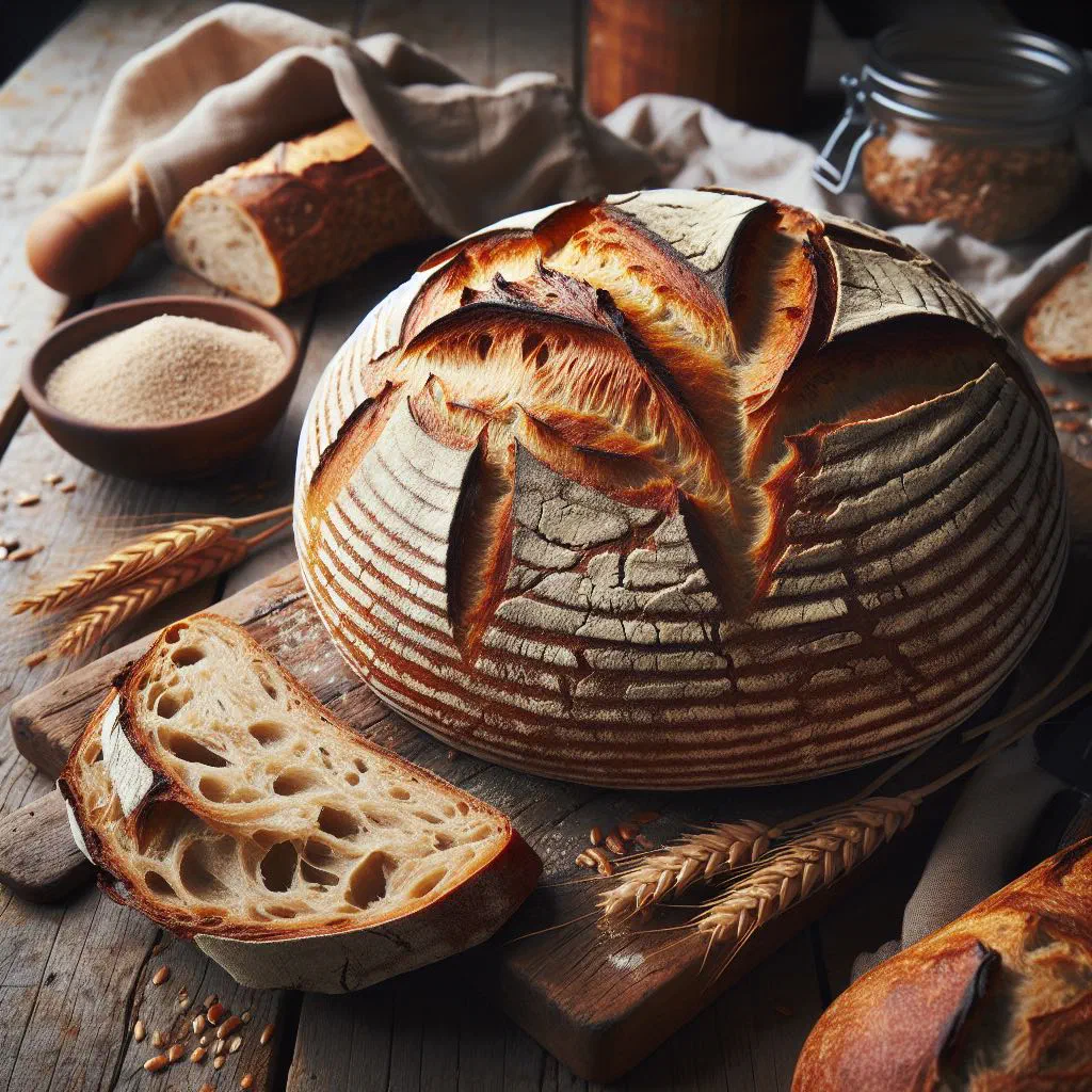 Rustic Austrian farmhouse bread with a golden, crackly crust