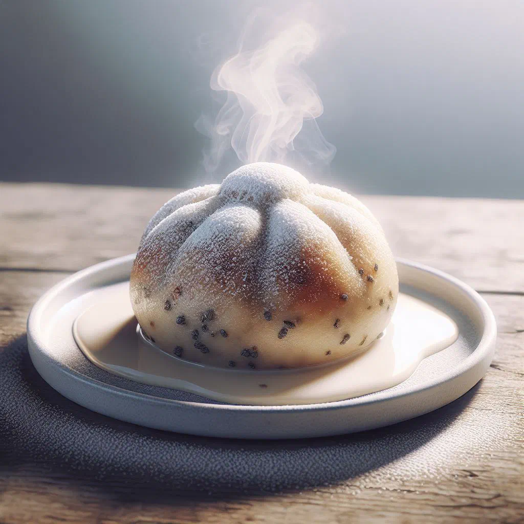 Golden Grammelknödel potato dumplings with crispy pork crackling and sauerkraut