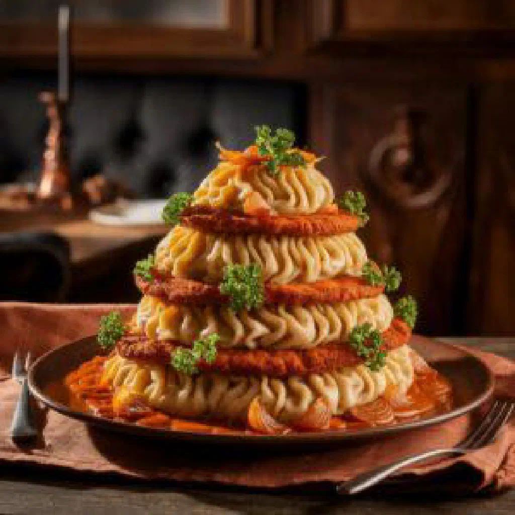 A bowl of Viennese Grenadiermarsch with potatoes, meat and carrots