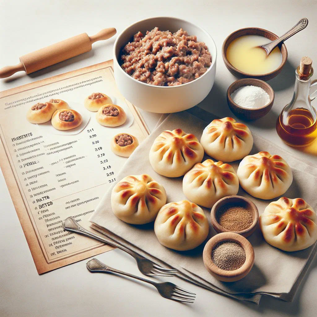 Golden pan-fried gurza dumplings served with fresh herbs