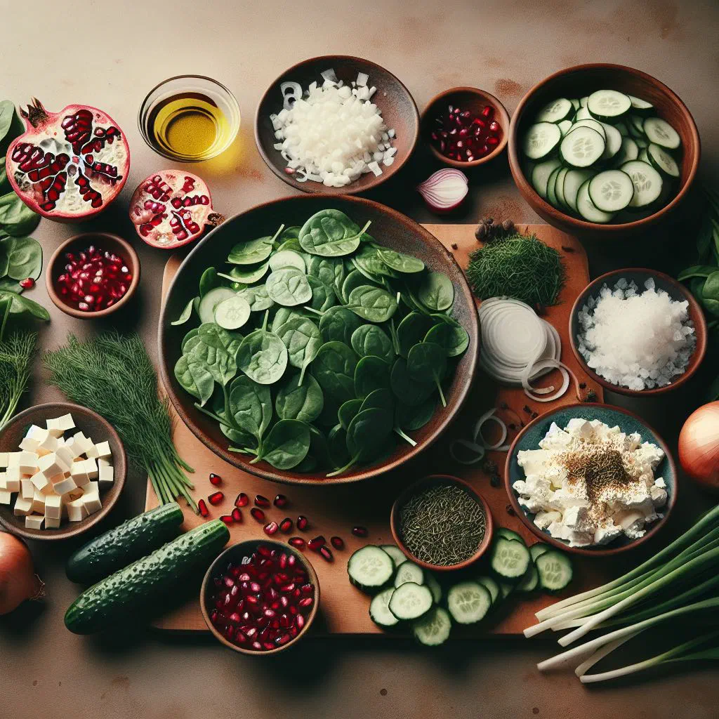 Süzmə with tender spiced meat and fresh herbs in a ceramic bowl