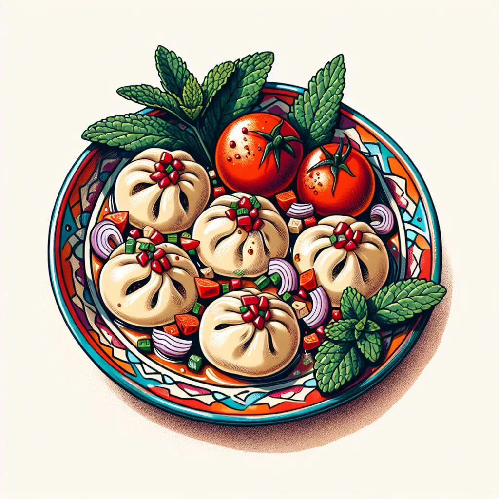 Zeytoun choreyi with rice, braised aubergine and tomatoes on a plate