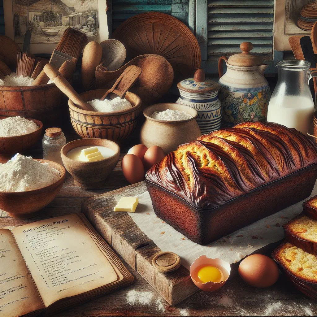 Sliced Bahamian coconut bread loaf with a golden crust