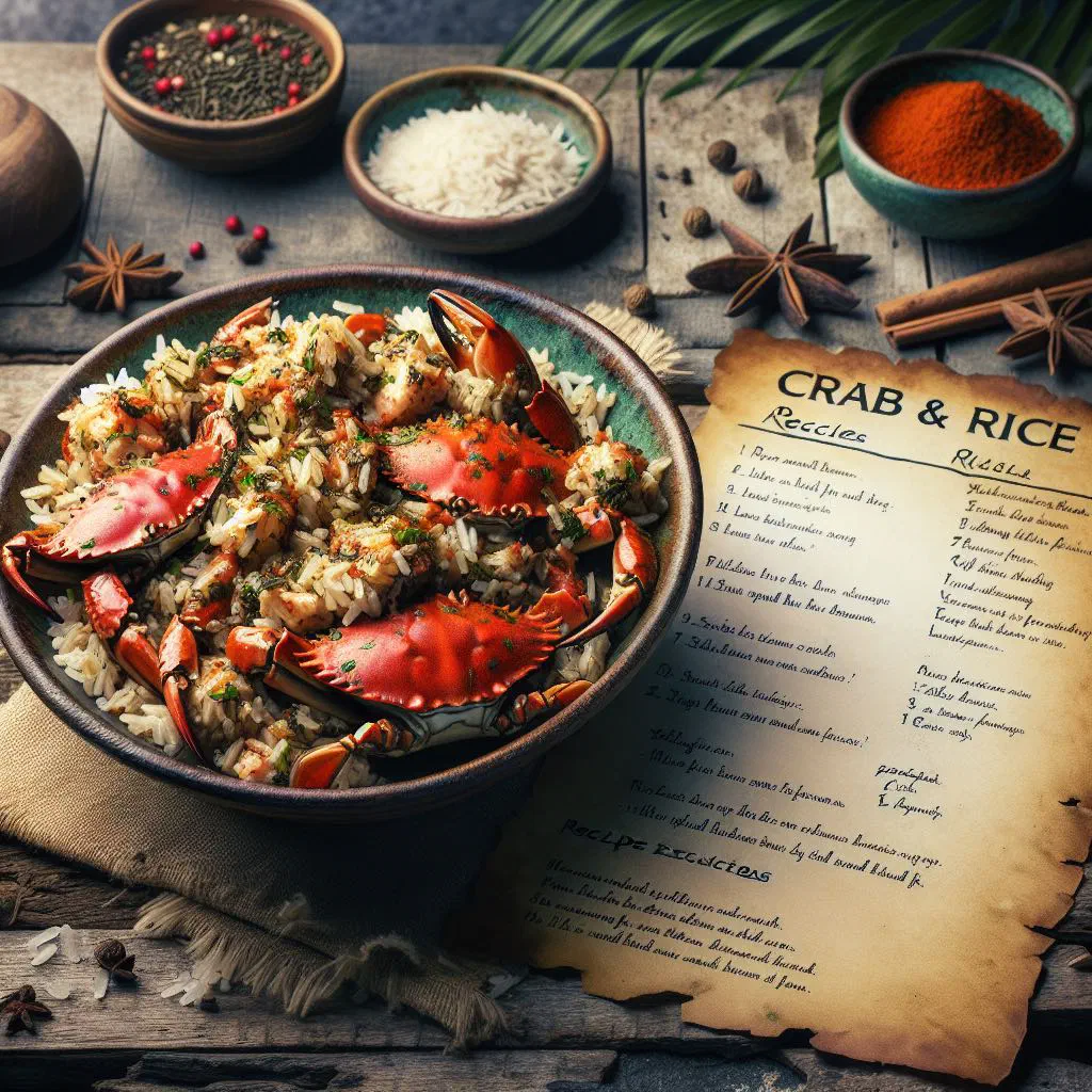 Bahamian crab and rice garnished with fresh parsley in a bowl