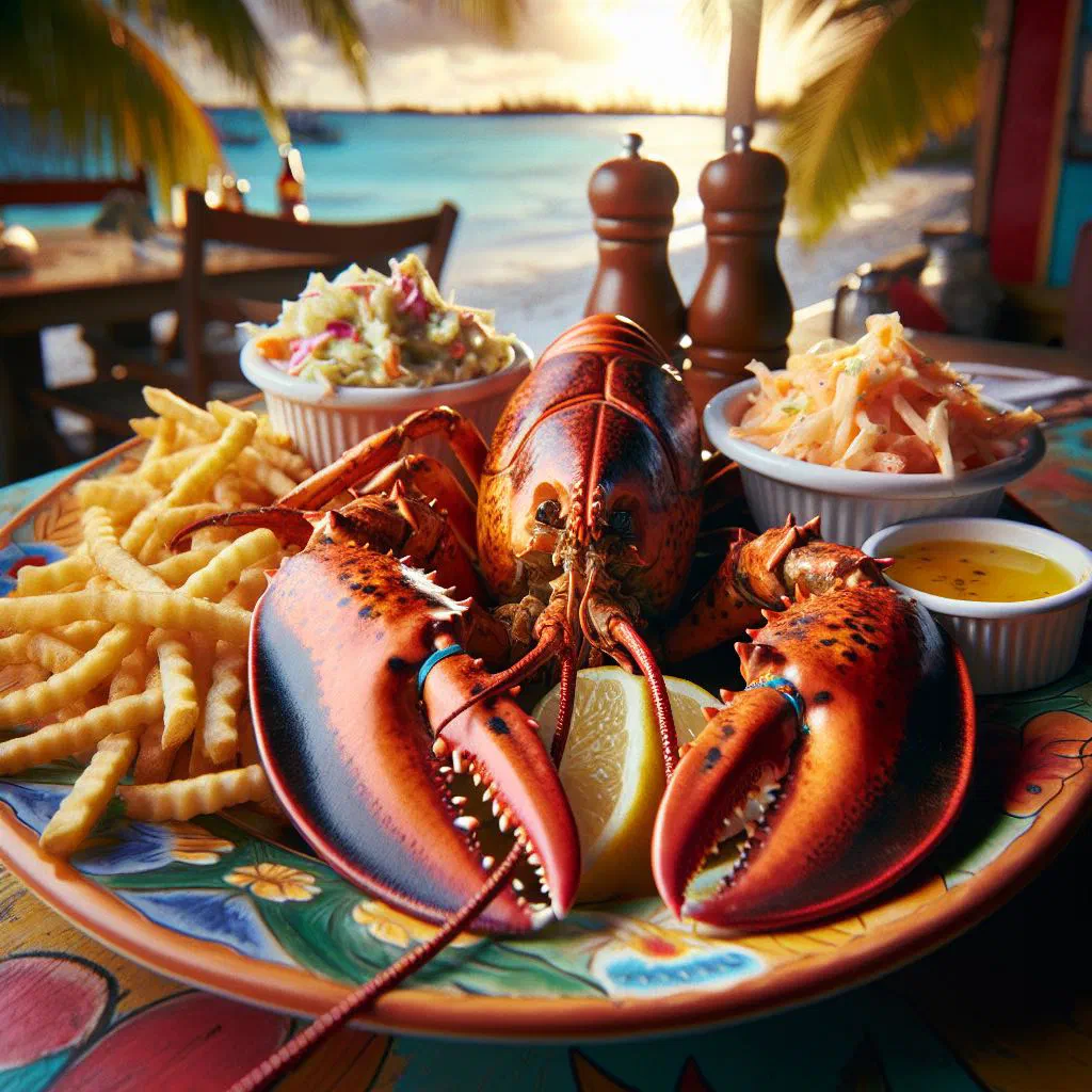 Golden, crispy baked lobster tails garnished with fresh herbs and lime