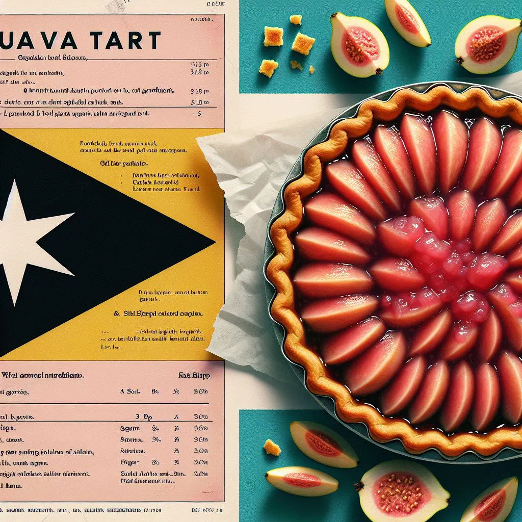 Golden guava tart with a buttery crust and glossy fruit filling