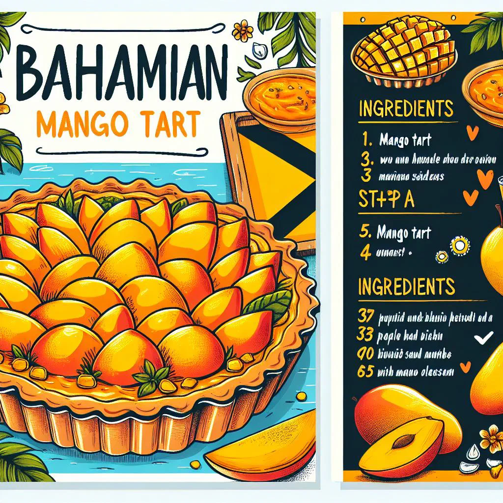 Golden mango tart topped with fresh mango and a creamy filling