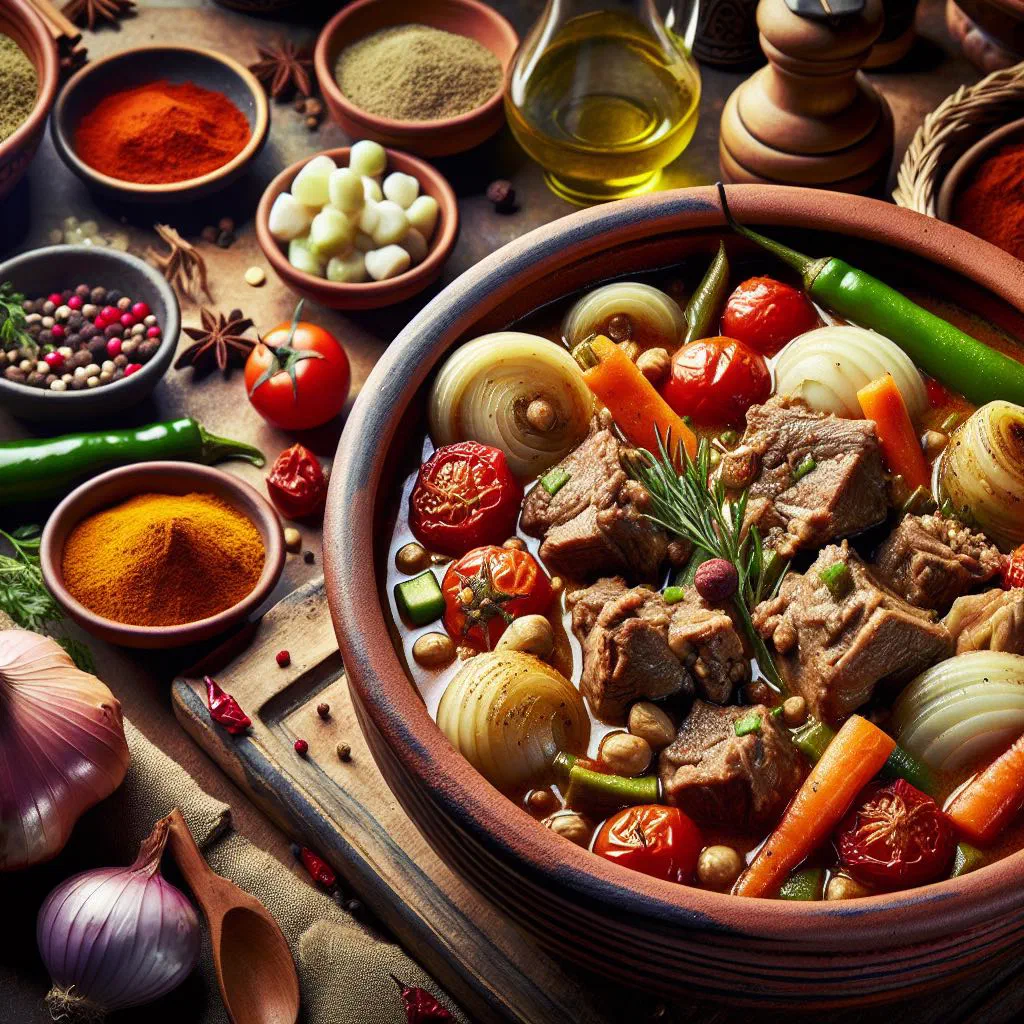 Al-Thareed with tender spiced meat over soaked flatbread and broth
