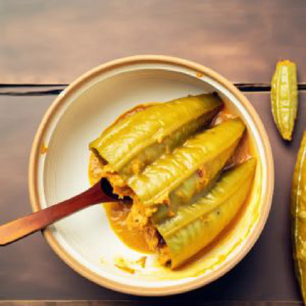 Stuffed pointed gourd Patol Dolma garnished with fresh coriander