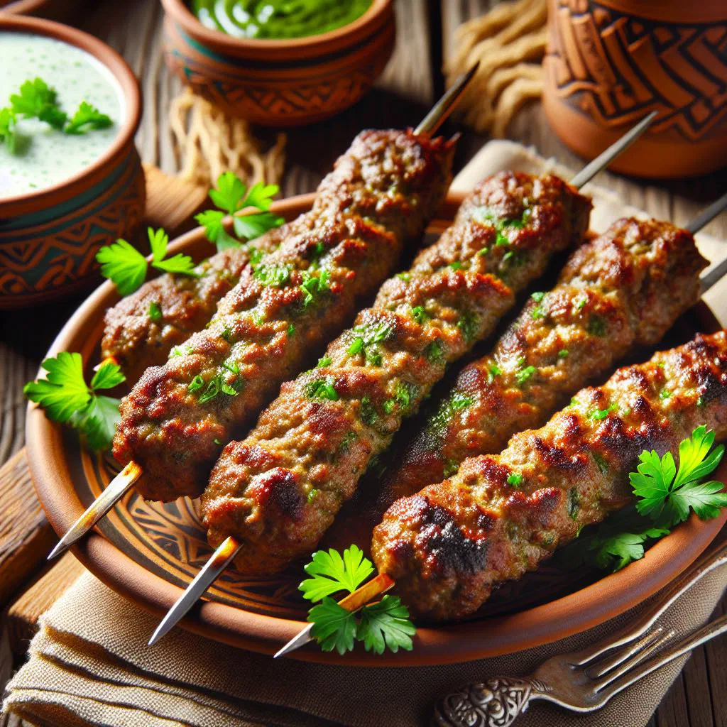 Golden pan-fried shami kebab patties garnished with fresh coriander