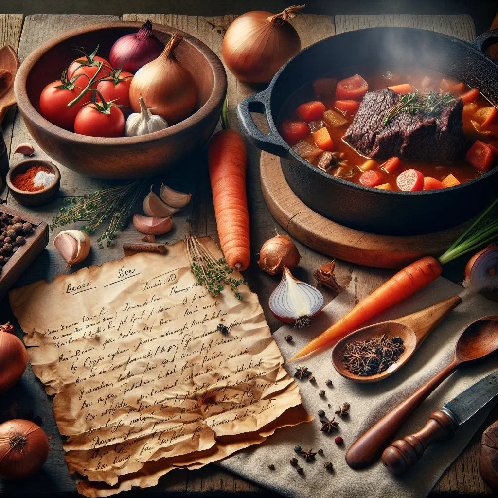 Hearty Bajan beef stew with tender beef and vegetables in a rich sauce