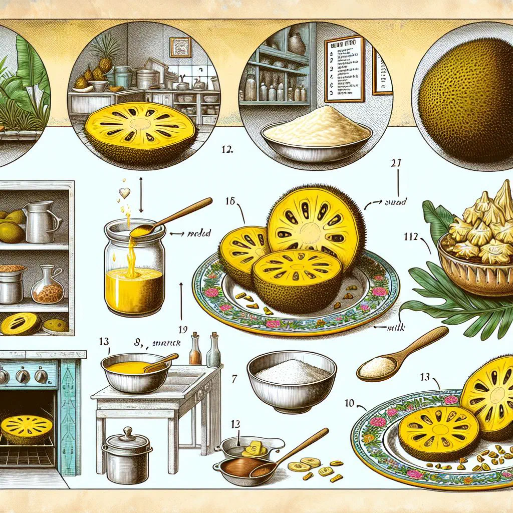 Baked breadfruit pudding in a dish, dusted with nutmeg and cinnamon