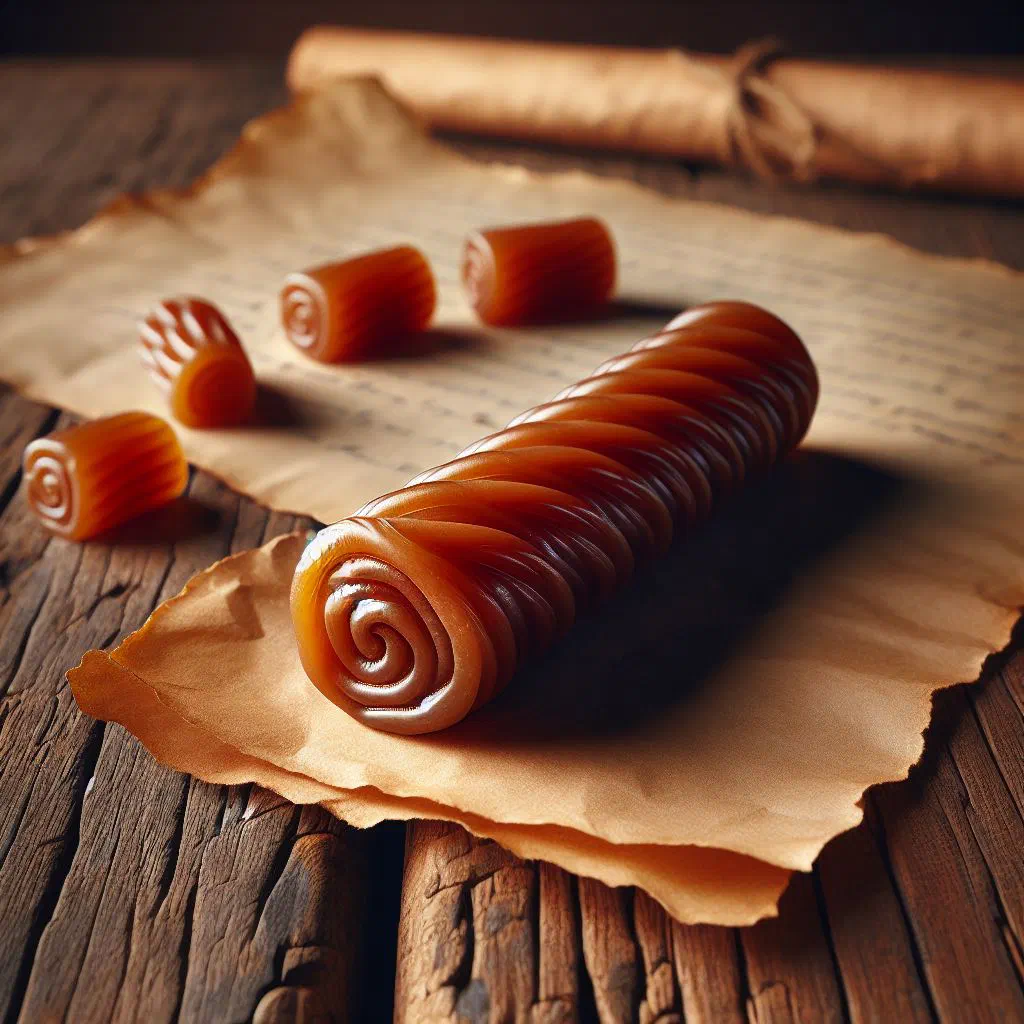 Golden Belgian babelutte caramels cut into squares on a plate
