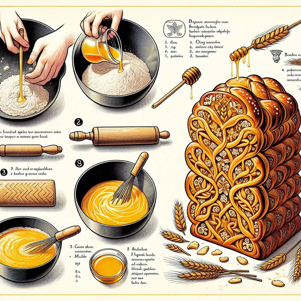 Hard honey biscuits couque de dinant with moulded patterns on a wooden board
