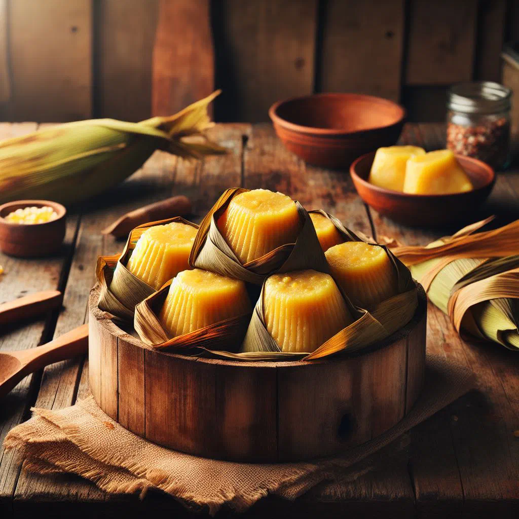 Steamed dukunu parcels wrapped in banana leaves