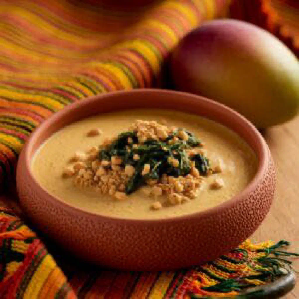 Steamed aklui made from fermented maize flour, served in a bowl