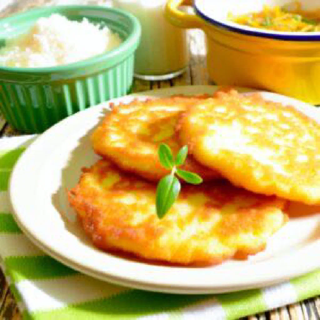 Golden-fried suji cakes made from maize flour, served on a plate