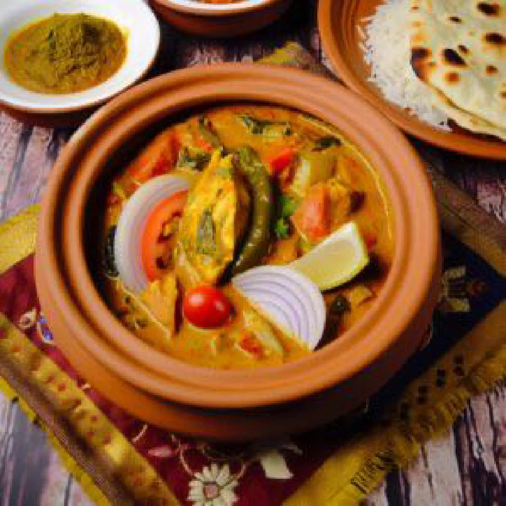 Bhutanese jasha curry with tender chicken pieces and fresh coriander