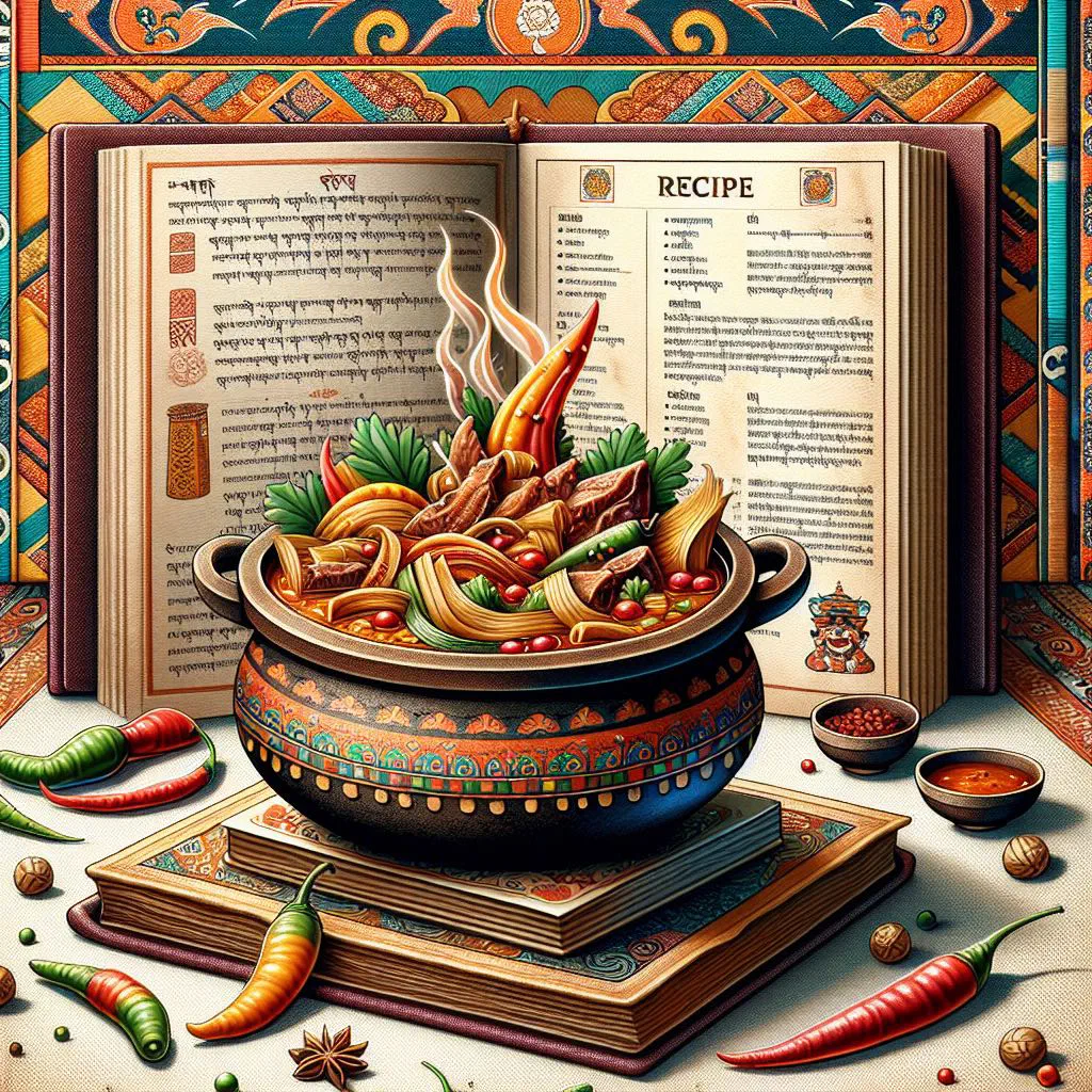 Bhutanese ngaja with tender meat, fresh vegetables and warming spices