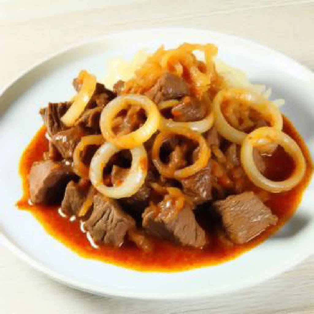 Bhutanese shakam paa of dried beef simmered with green chillies