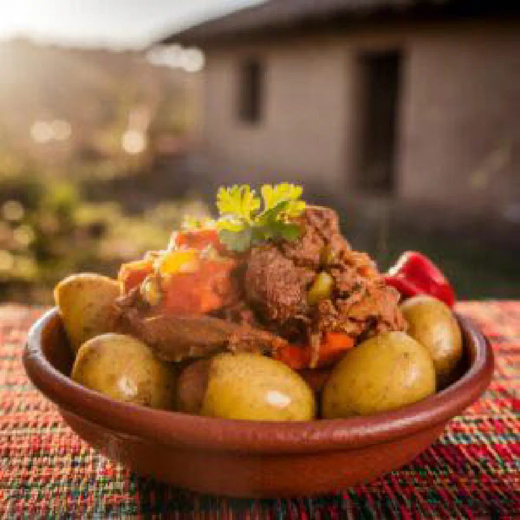 Bowl of Huarjata with quinoa, potatoes and vegetables