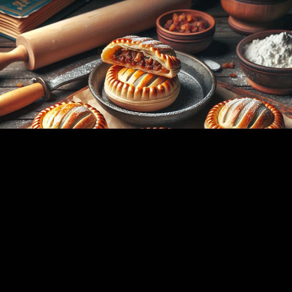 Golden baked Bolivian salteñas with a juicy meat filling