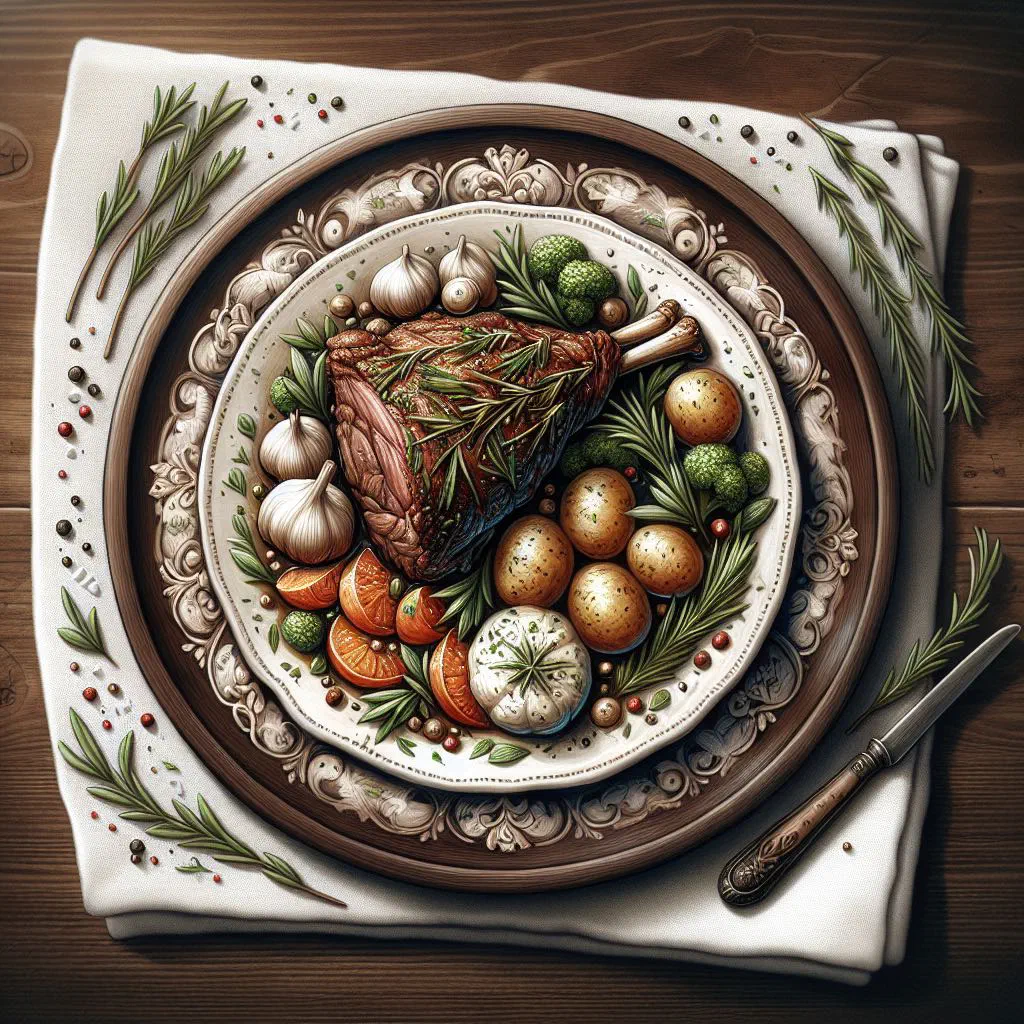Tender boiled beef with potatoes and carrots garnished with parsley