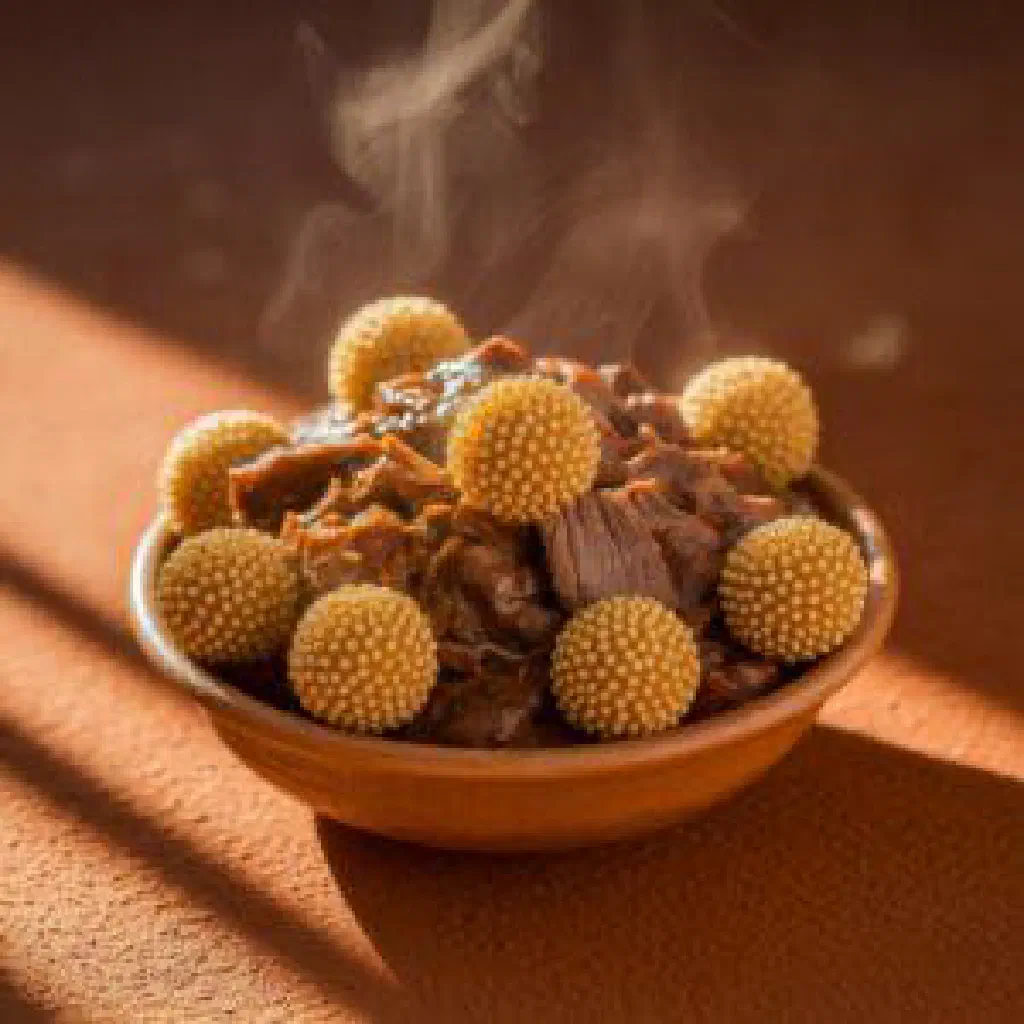 Bowl of Lerotse, a spiced pumpkin and melon dish from Botswana