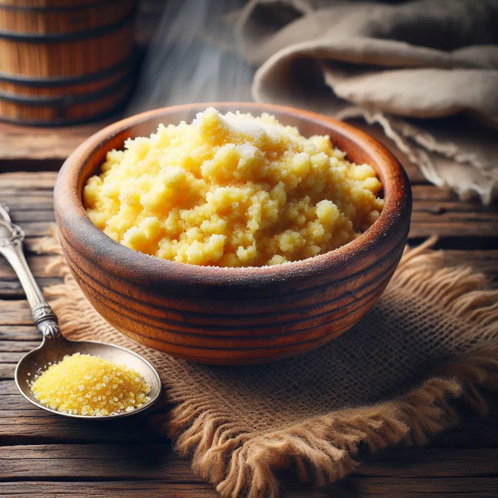 A bowl of creamy white mieliepap maize porridge