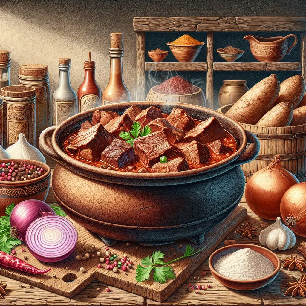 Barreado beef stew served with rice, banana and fresh coriander