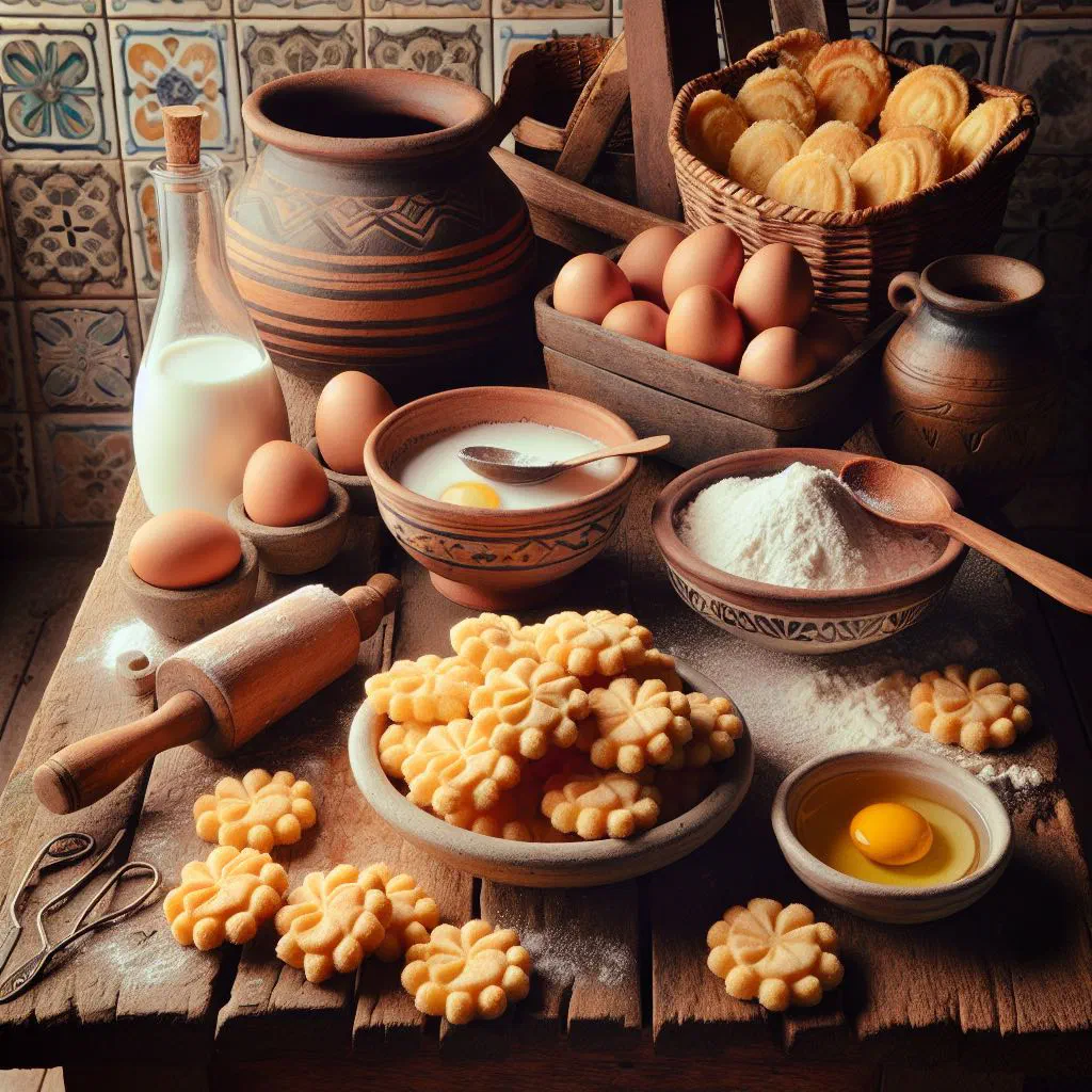 Golden, crisp Brazilian tapioca biscuits piled in a bowl