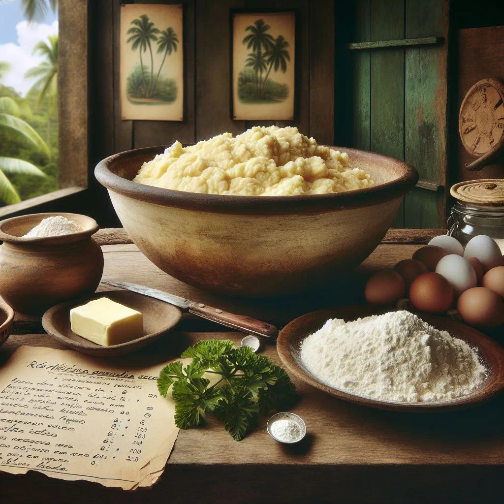 Bowl of toasted Brazilian farinha de mandioca cassava flour