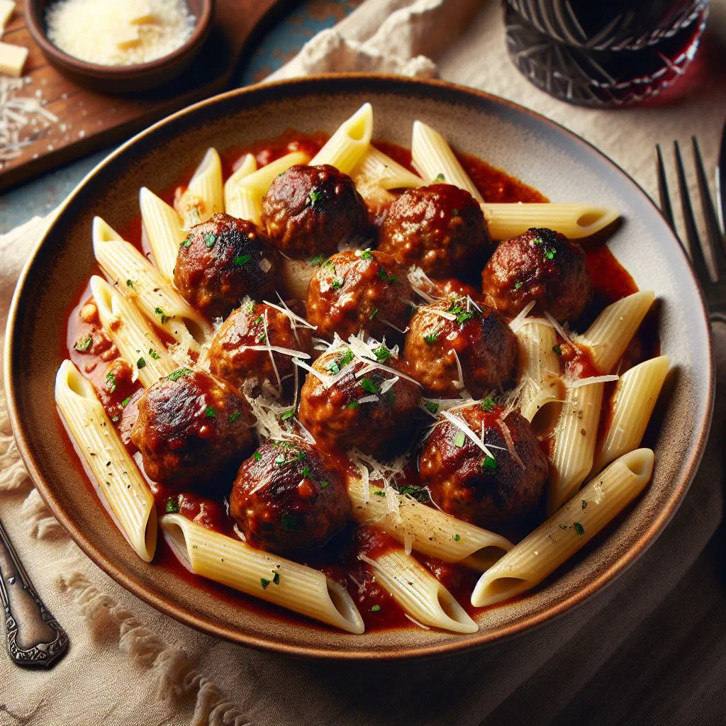 Golden-brown West African meatballs garnished with fresh herbs