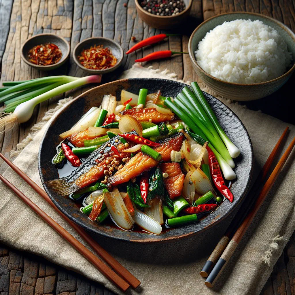 Pan-fried marinated fish garnished with fresh coriander and lime