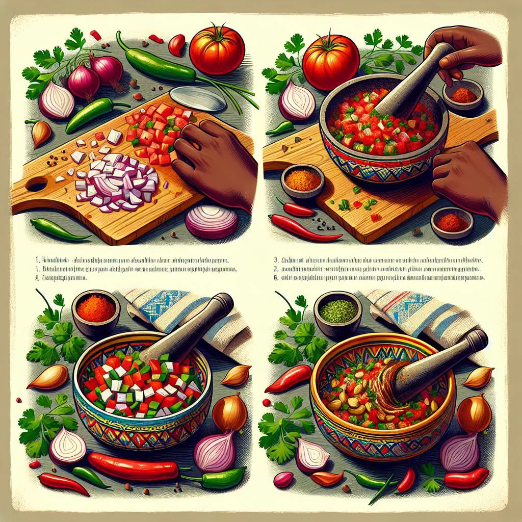 Bowl of fresh kachumbari with diced tomatoes, red onion and lime
