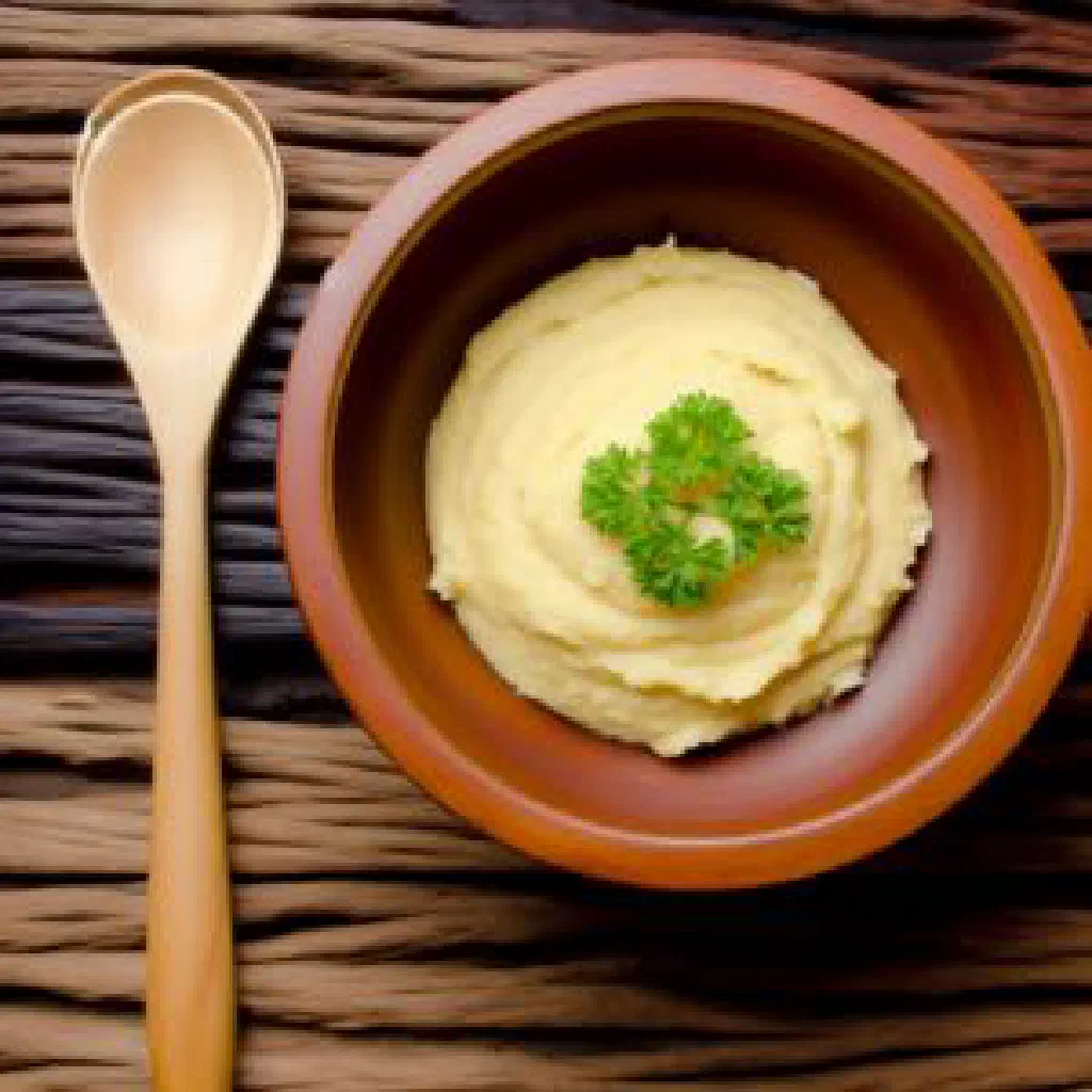 A bowl of Cape Verdean farinha de pau made from cassava flour