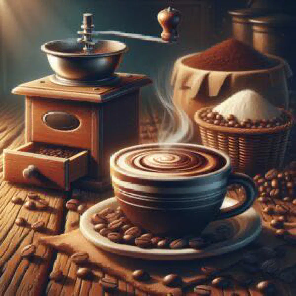 A cup of freshly brewed Fogo coffee dusted with cinnamon