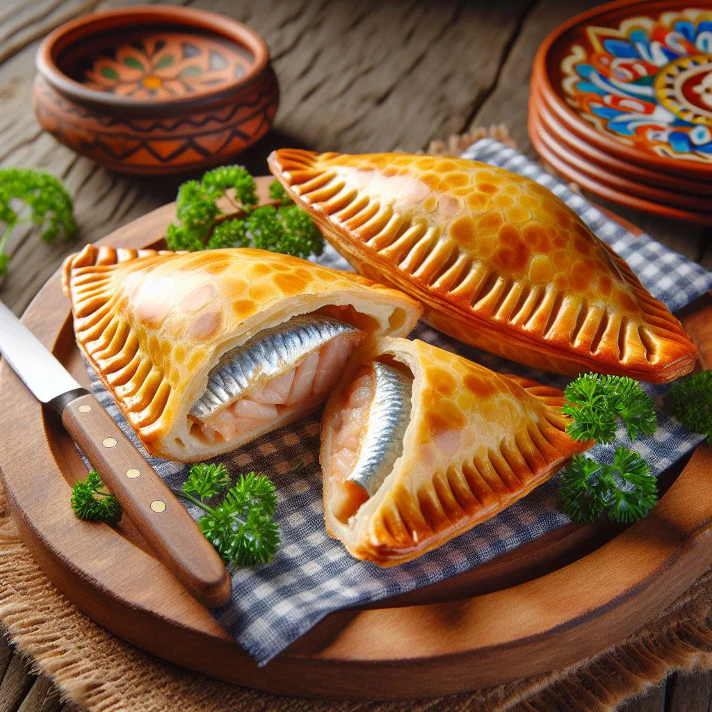 Golden fried Cape Verdean fish pastries served on a plate